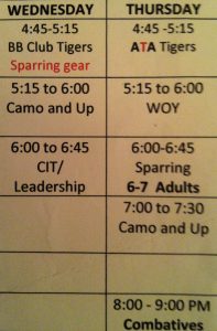 Sycamore Dairy Wednesday / Thursday Schedule