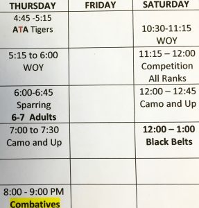 Sycamore Dairy Schedule for Thurdsay & Saturday